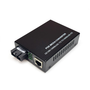 Black Box LPS602A-MM850 Gigabit Ethernet PoE+ Media Converter, Multimode Fiber, 850nm, 550m, SC